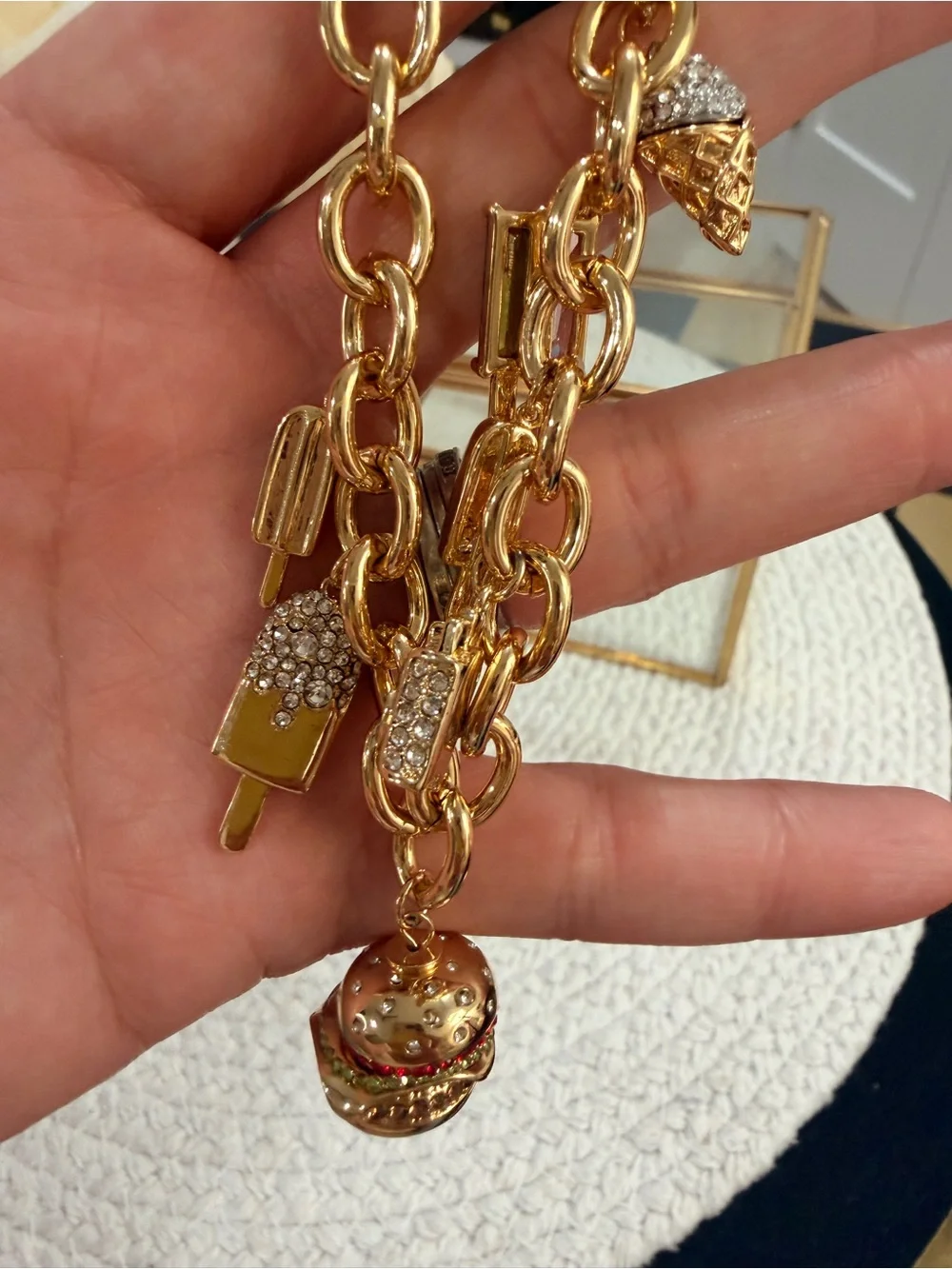 Kate Spade NWT Fast Food Charm Bracelet- Gold + Dust Bag - Picture 7 of 9